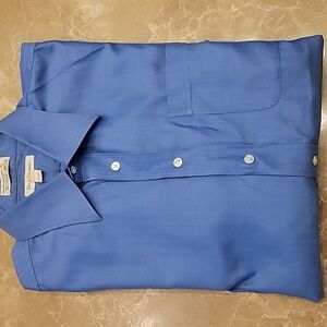 John W. Nordstrom Classic Indigo Button-Down 100% Egyptian Cotton Shirt, 17/35